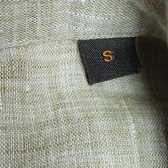 Comstock Co Mens SM 100% Linen Shirt Natural Beige Long Sleeve Button Down EUC - Picture 4 of 16